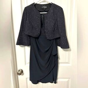 ALEX EVENINGS COCKTAIL DRESS with jacket Size 12 Elegant